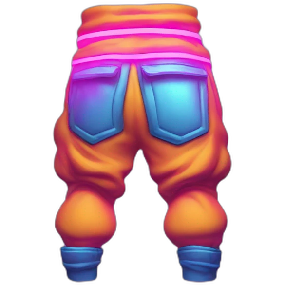 Juicy booty neon sign style man emoji