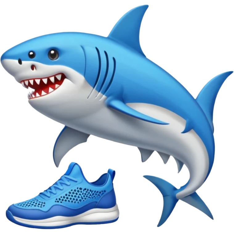 Tiburón con zapatos tenis azules  emoji