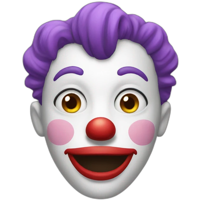 Blushing clown emoji
