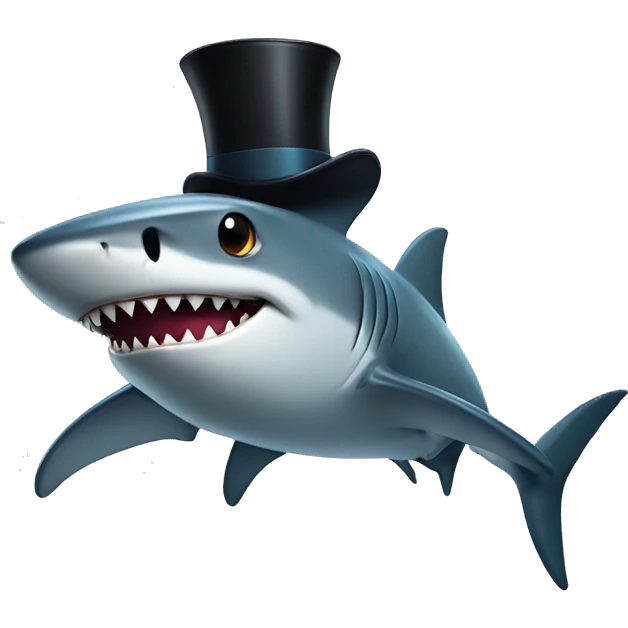 shark with top hat emoji