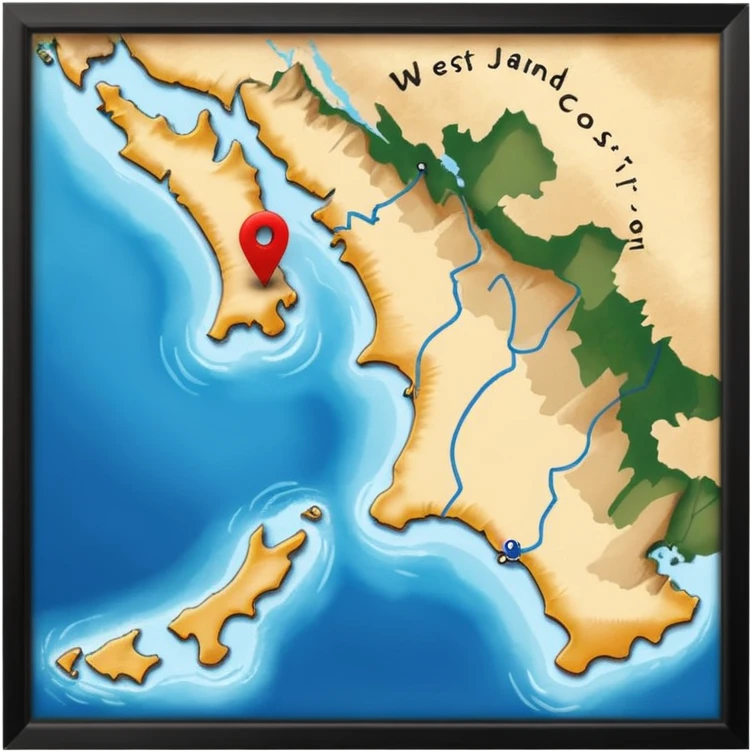 like the last one but more locaters on a wider range of map - west coast of south island nz emoji