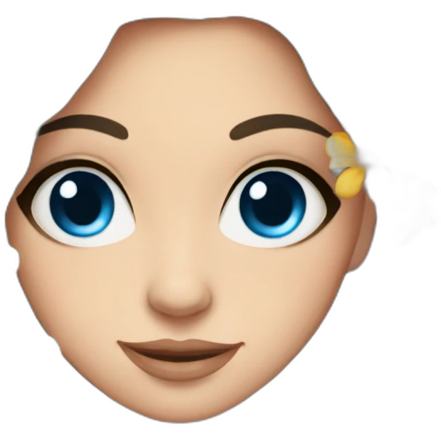 blue-eyed fair-skinned brunette with flowers emoji