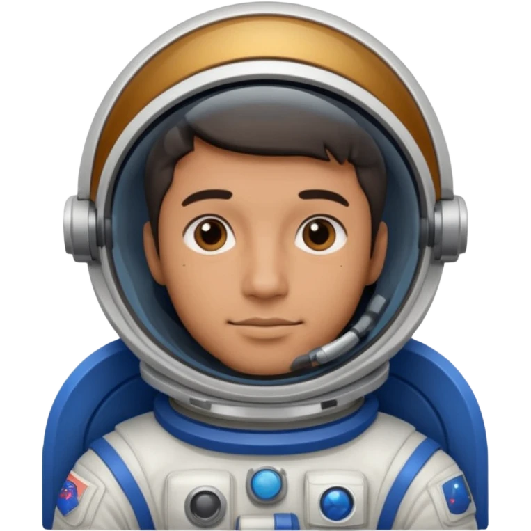 man,  astronaut, blue and black design emoji
