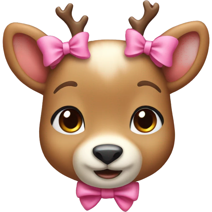 Cute dear with pink bow emoji
