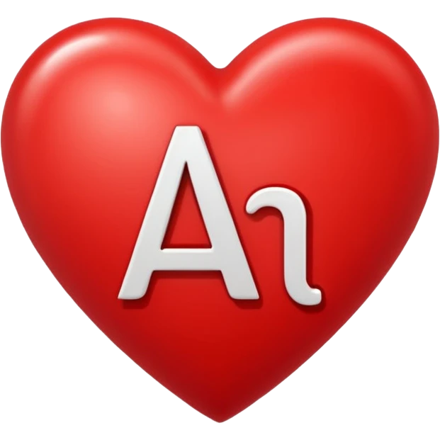 Cœur rouge avec lettre À  emoji