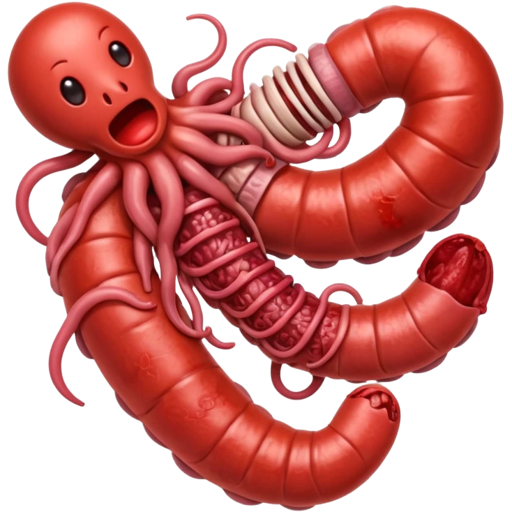 Bloody pile of intestines and organs, covered in blood emoji