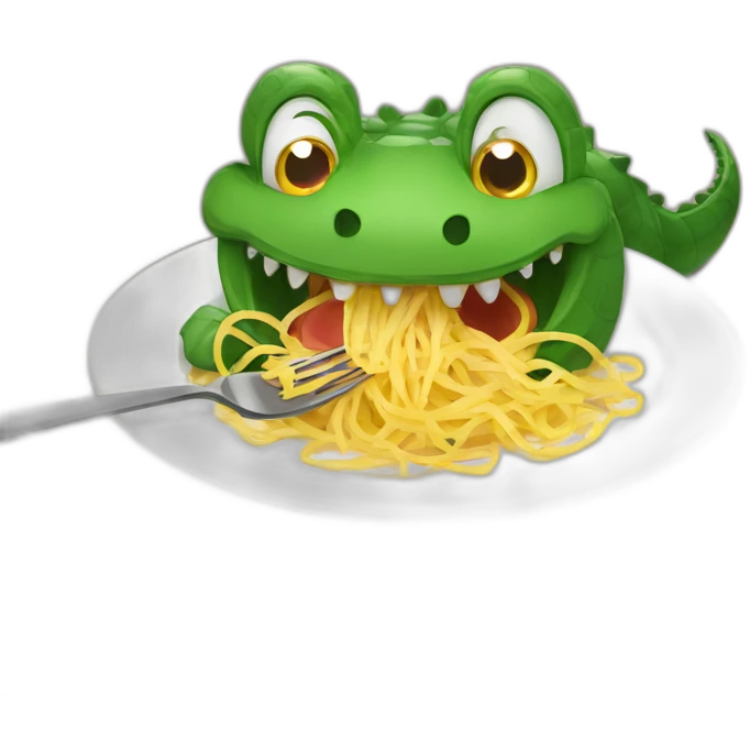crocodile eating spaghetti emoji