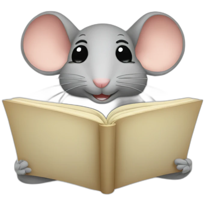 mouse reading emoji