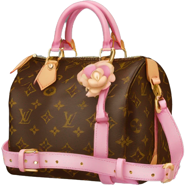 Louis Vuitton speedy bag with pink strap emoji