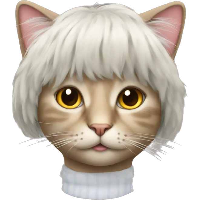cat wearing a wig  emoji