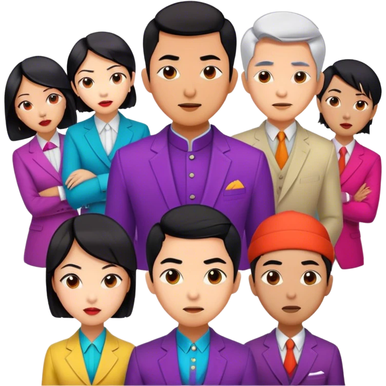 Cinematic Realistic group portrait of BTS featuring all 7 members in stylish modern attire, with detailed facial expressions and vibrant colors, captured in dynamic, contemporary lighting that emphasizes their global pop icon status emoji