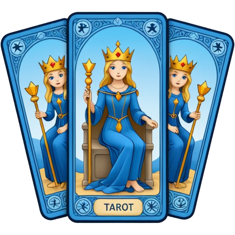Three Blue tarot cards emoji