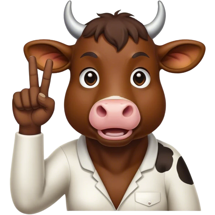 Cow sticking up the middle finger emoji