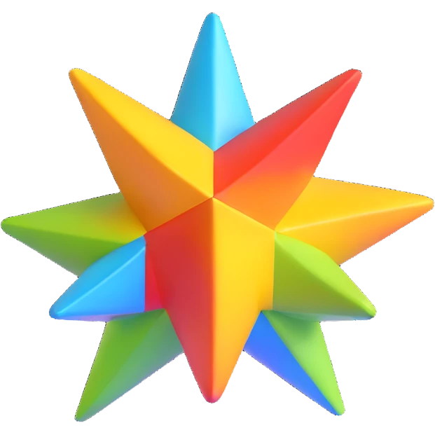 3D star floating with bright colors and prominent details emoji
