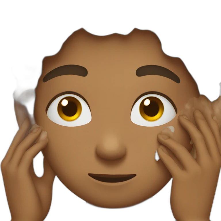 person wipes sweat from their face emoji