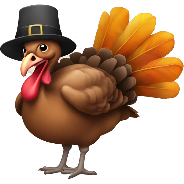 Turkey wearing a hat emoji