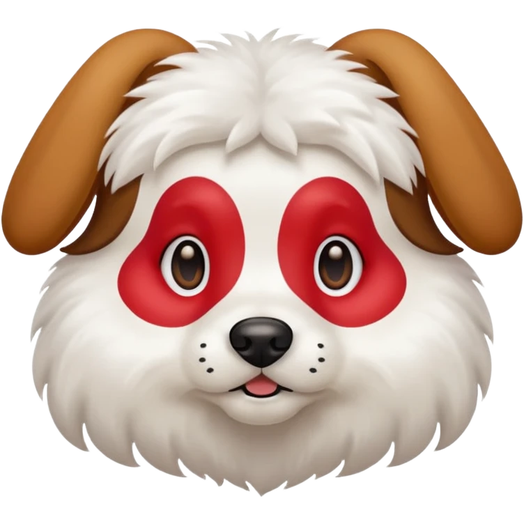 Dog with white fur floppy ears brown fur around ears  emoji