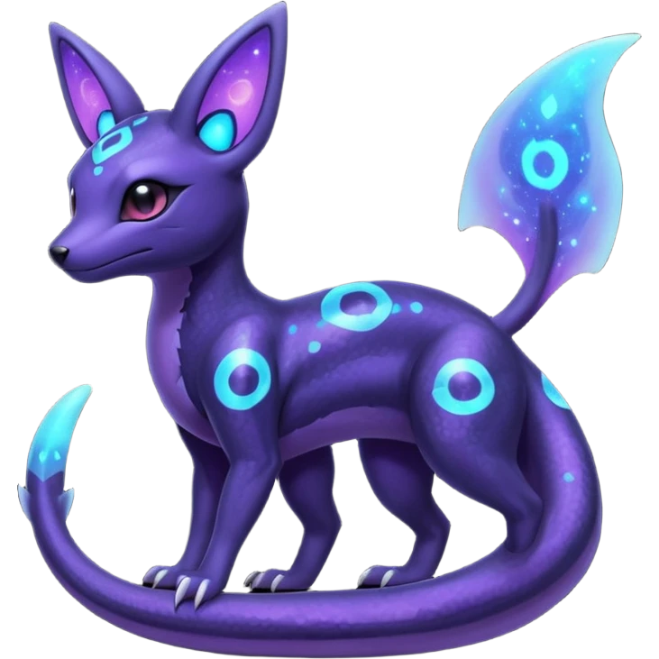 Nebulae Salandit-Umbreon-Fakémon-hybrid-creature (full body)  emoji