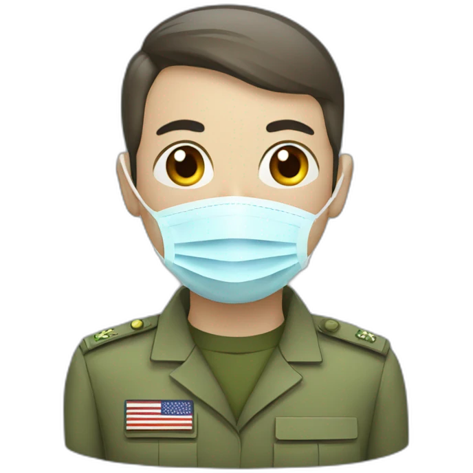 a military Head in a Medical masks emoji