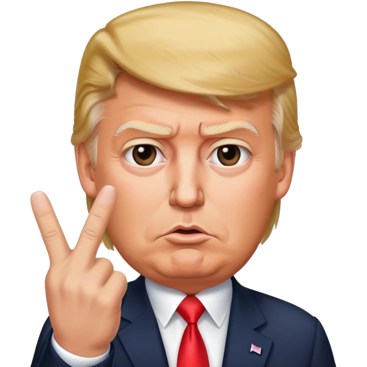 Trump doing the middle finger  emoji