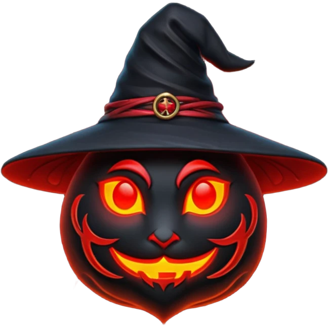 iOS emoji, dark fantasy magic seal, witch symbol, web pattern, red glow, minimal clean style, dark fantasy, dark atmosphere, black and red colors emoji