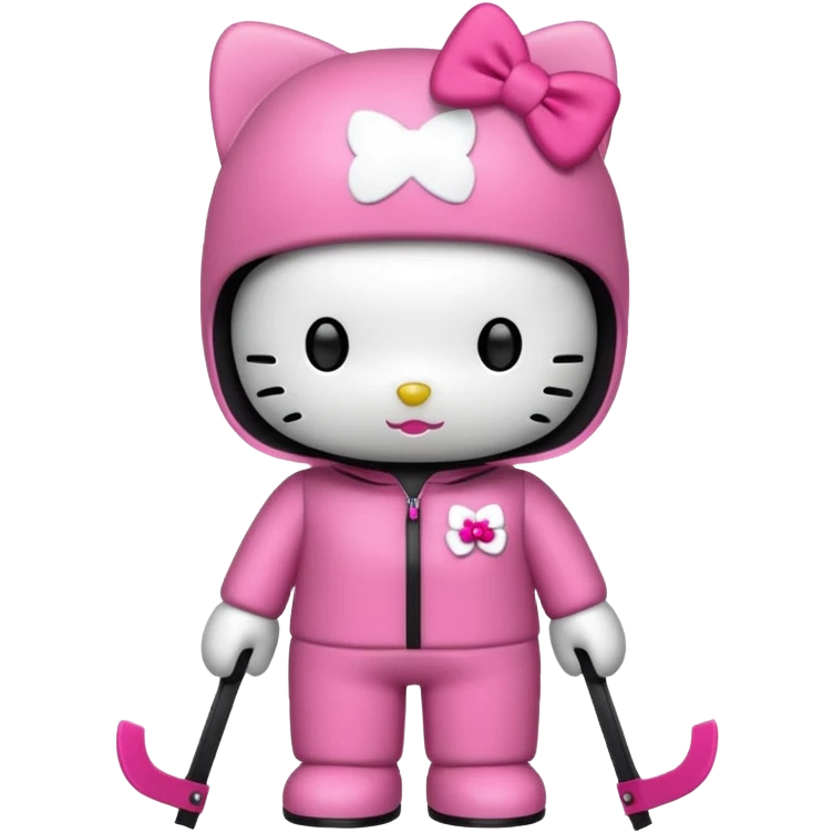 Hello kitty in a ski mask suit emoji