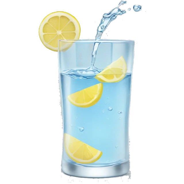 glass of water and lemon  emoji