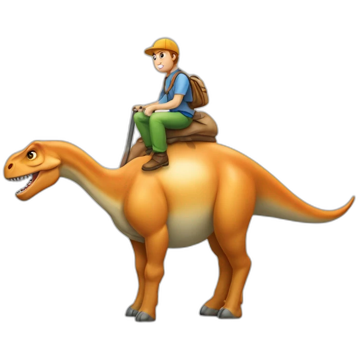 Dinosaure sur vache emoji