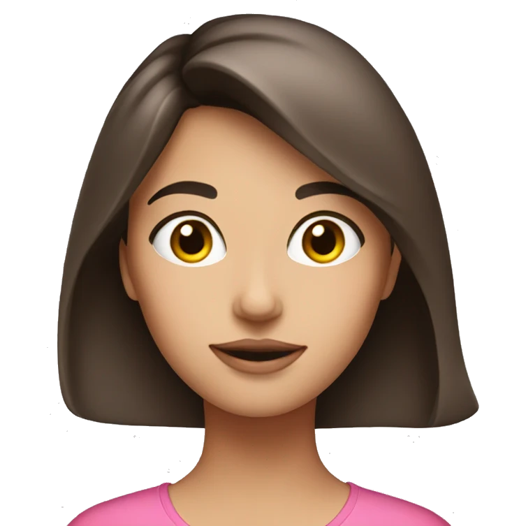 Brunette girl with pink top on  emoji