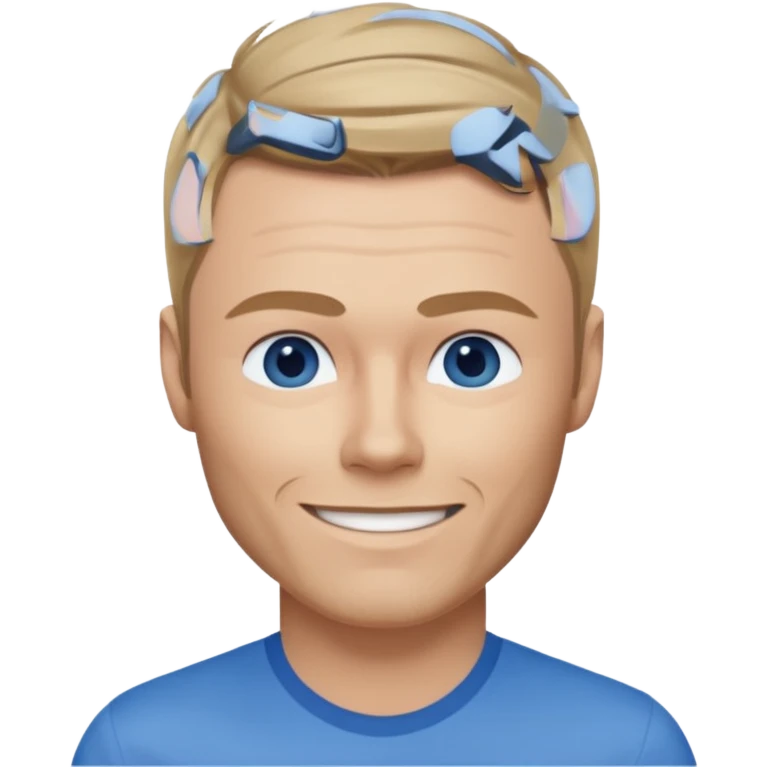 Ronan Keating with blue eyes, dark blonde hair, blue shirt emoji