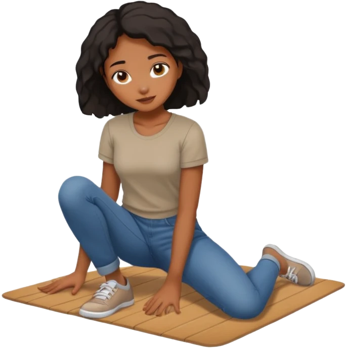 Black girl touching the floor emoji