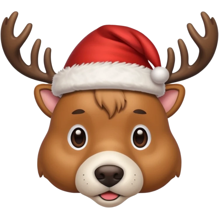 Dog Santa deer hat emoji