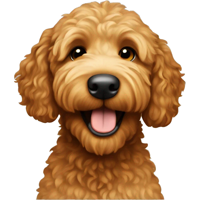 brown golden doodle toasting emoji
