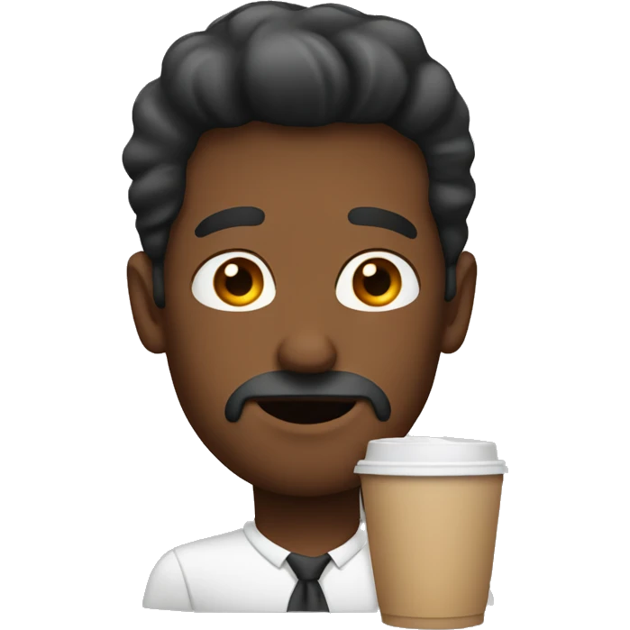 One guy drinking two coffees emoji