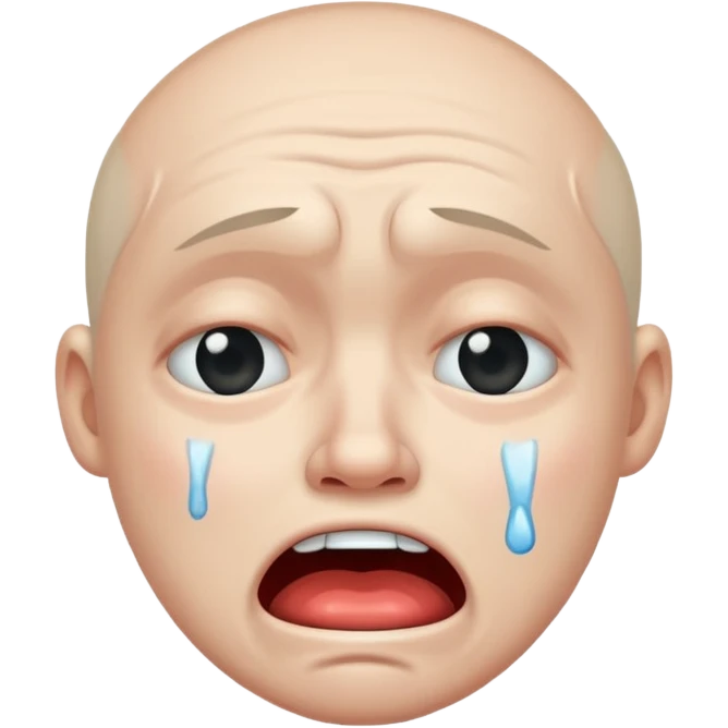 Crea un emoji de una person fea llorando emoji