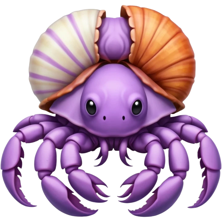 hermit crab should be light violet and the shell should be white with spirals emoji
