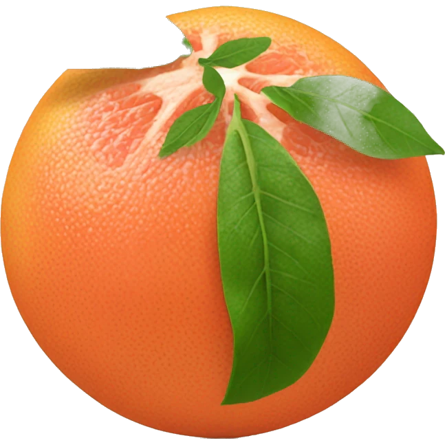 Grapefruit with leaves emoji