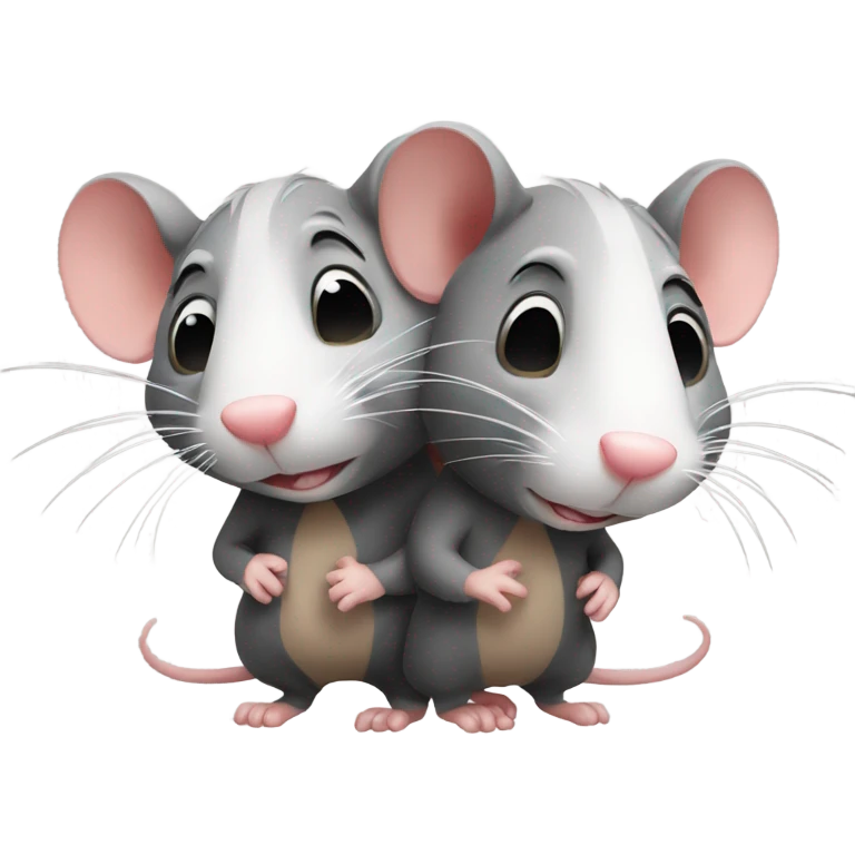 two rats hugging emoji