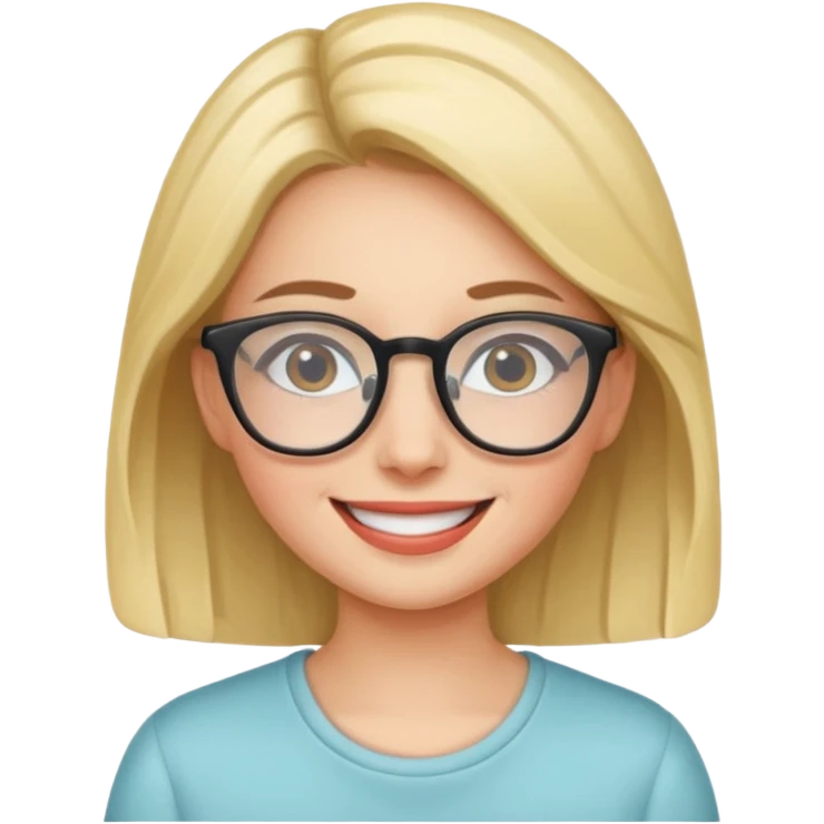 girl with glasses and smile emoji