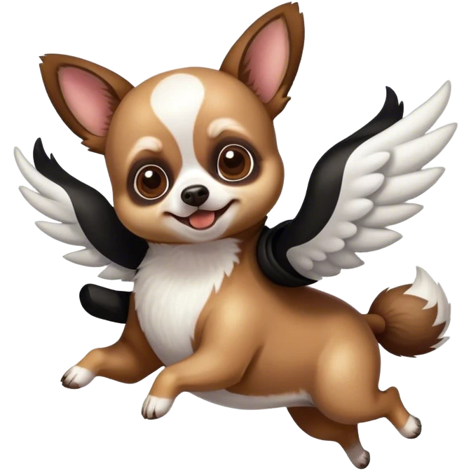 cachorro ajiota em cima de um panda voador emoji