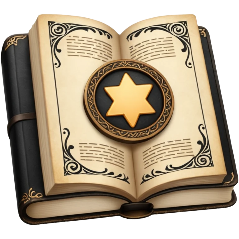 Book magic black and white emoji