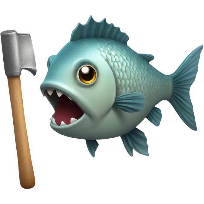 Fish with spikes and hammer emoji