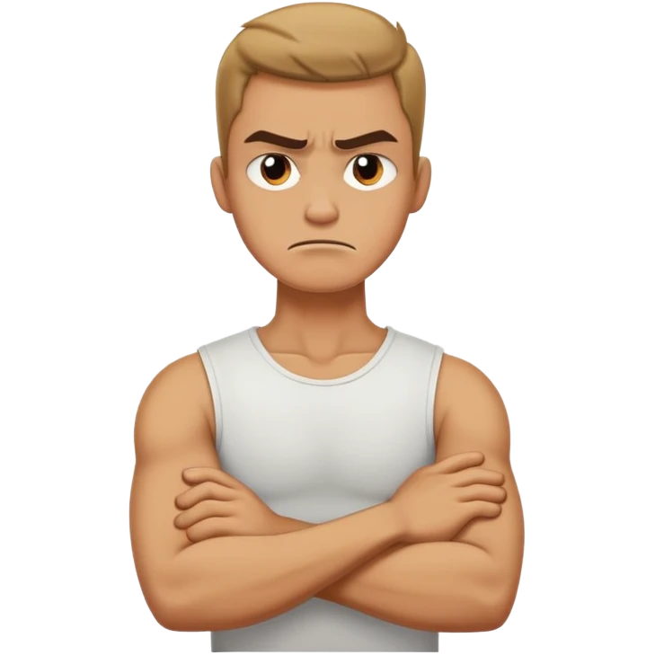 arms crossed holding neck angry guy  emoji