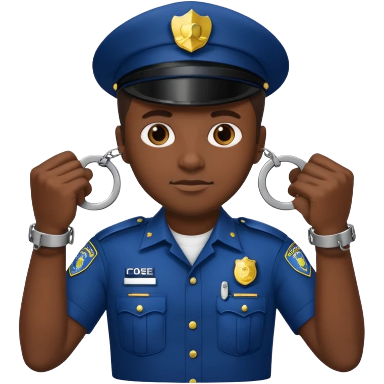 kelepçe tutan zenci polis emoji