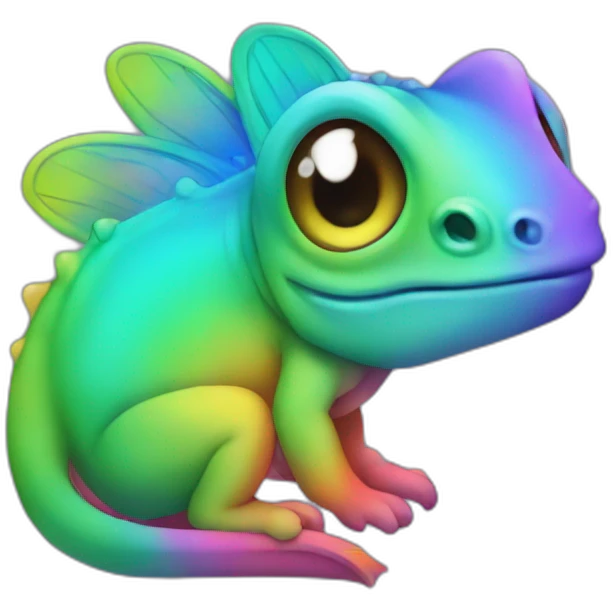 cute rainbow cameleon like ios emoji emoji