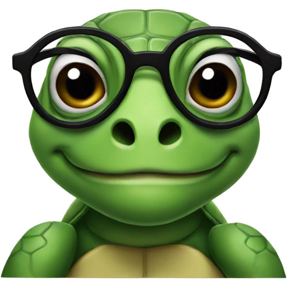 A turtle with glasses emoji