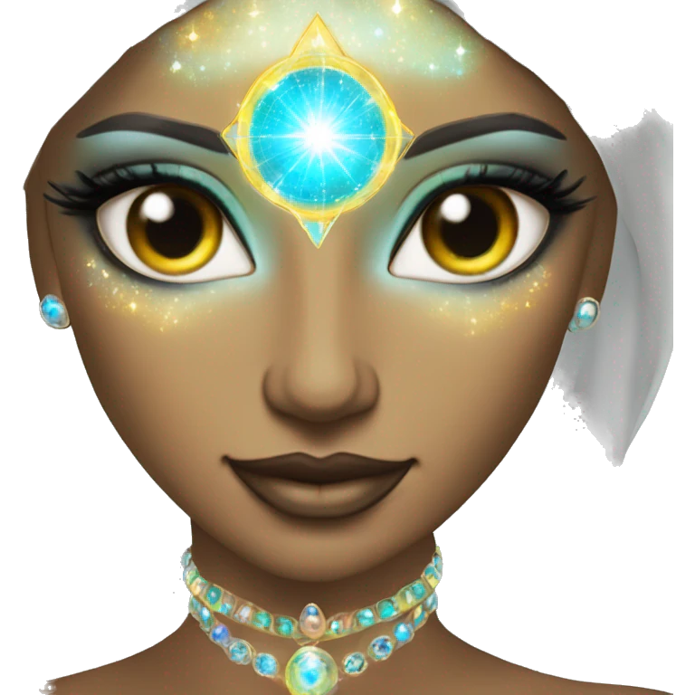 Pleiadian radiant glowing diva woman female third eye emoji