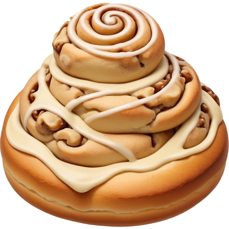 Cinnamon roll topped with cookie dough scoop emoji