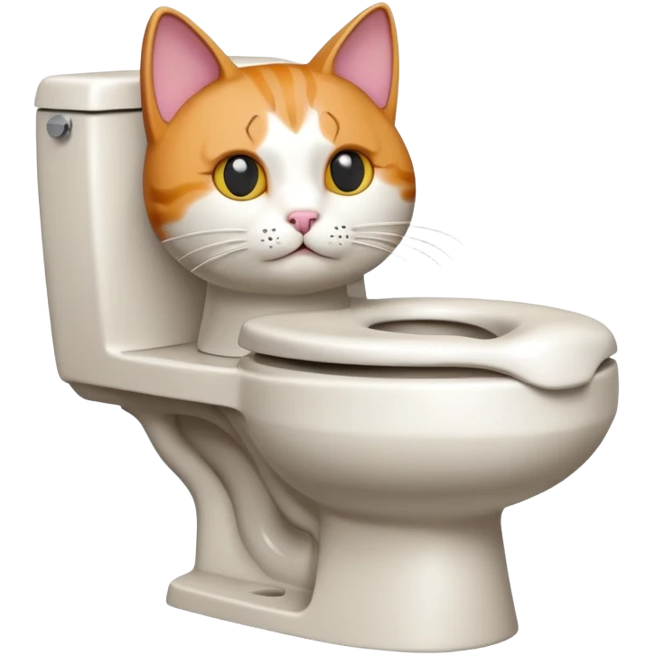 Cat wearing a toilet emoji