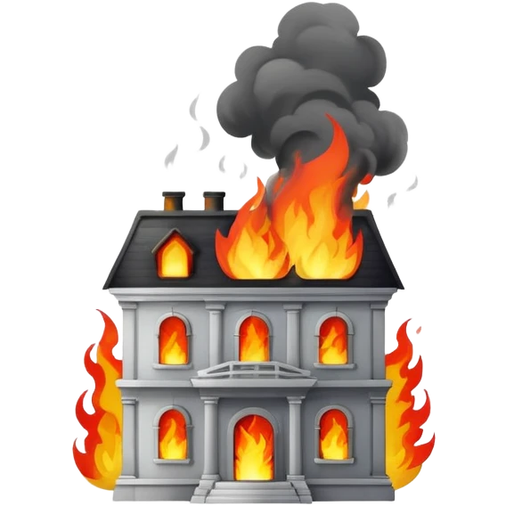 Burning building  emoji